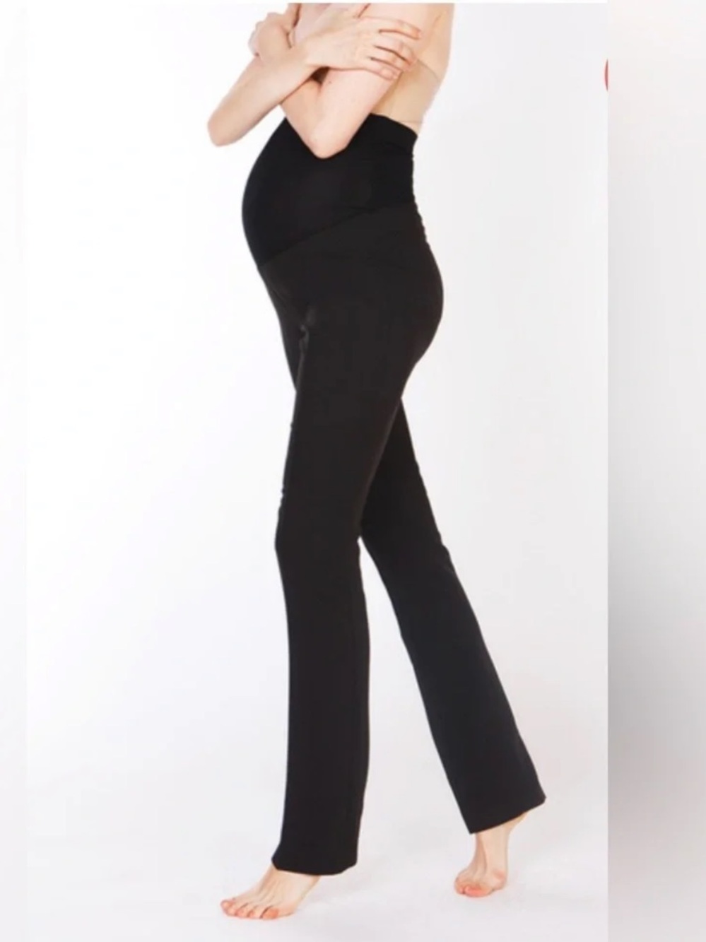 Seraphine Black Over the Bump Straight Leg Slim Trousers Pants Size 4